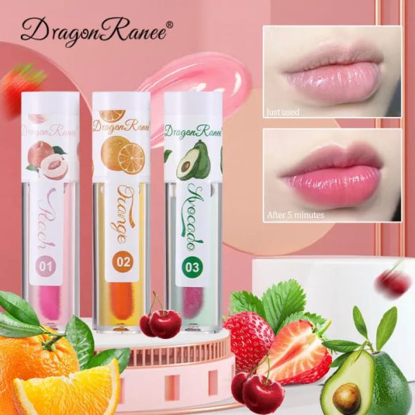 3 Pcs Dragon Ranee Natural Moisturizing & Long Lasting Lip Oil Lip Care Oil Natural Moisturizing & Nourishing Lip Balm Set